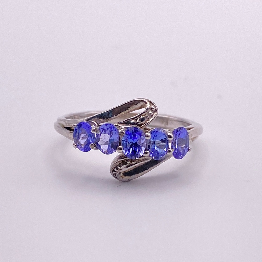 Genuine Tanzanite Ring, 925 Sterling Silver, Size 7